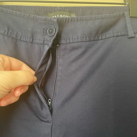 Talbots Womens Navy Blue Hampshire Ankle Straight Pant Petite 14 - Picture 5 of 7